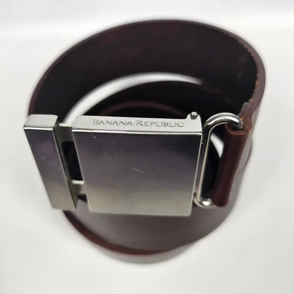 BANANA REPUBLIC GENUINE ITALIAN LEATHER BELT – WOMEN’S M –  HOLELESS LOCK BUCKLE
